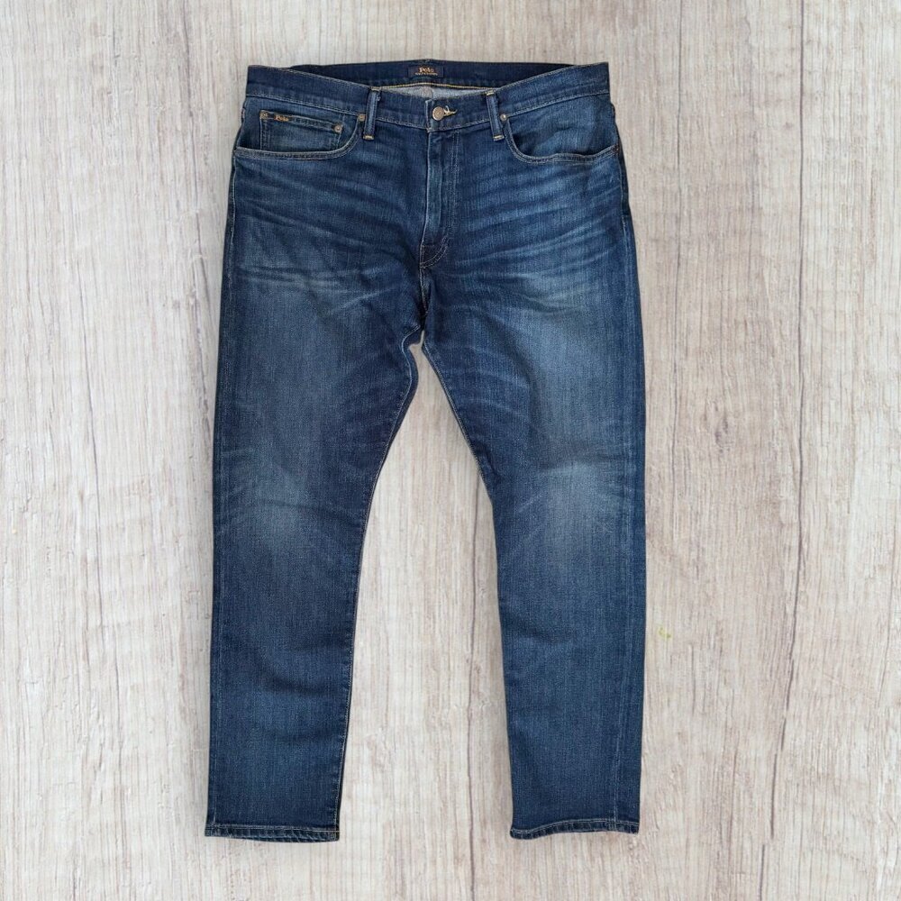 Polo Ralph Lauren Parkside Active Taper Jeans Men 36 x 32 Stretch Dark Wash